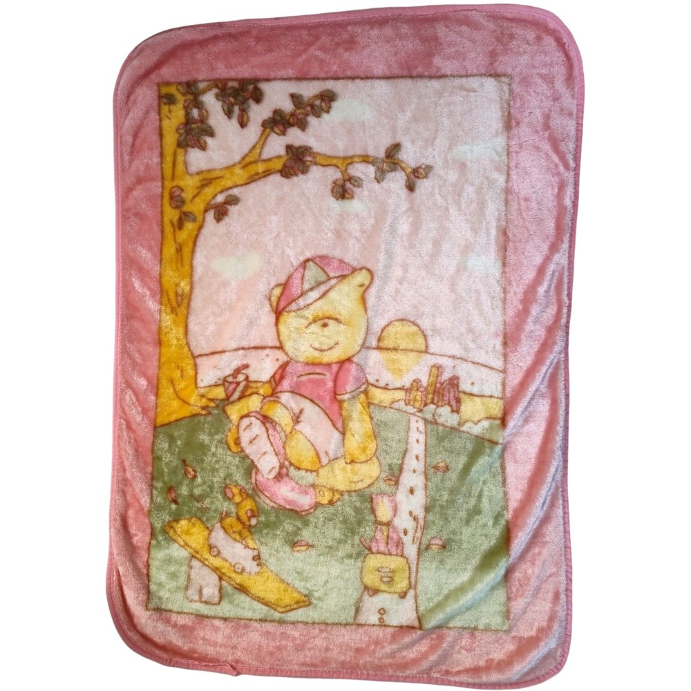 Paradise Soft Baby Blankets Pink Bear‎ Vtg Plush Bunny Cat Tree Baseball Hat EUC